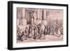 Thomas Nast Cartoon, Shows Priests Threatening the Doorway of the 'State'-null-Framed Art Print