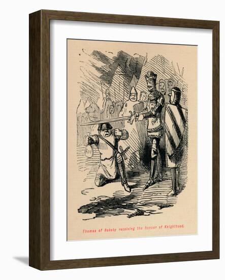 'Thomas of Rokeby receiving the honour of Knighthood', c1860, (c1860)-John Leech-Framed Giclee Print