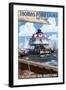 Thomas Point Light - Chesapeake Bay, Maryland-Lantern Press-Framed Art Print