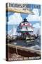 Thomas Point Light - Chesapeake Bay, Maryland-Lantern Press-Stretched Canvas