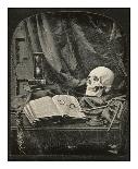 Still Life with Skull, Open Book with Glasses, and Hourglass-Thomas Richard Williams-Stretched Canvas