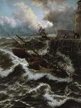 Storm Driven Off Scarborough-Thomas Rose Miles-Stretched Canvas