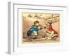 Thomas Rowlandson (British, 1756 1827), Slugs in a Sawpit, 1791, Hand Colored Etching-null-Framed Giclee Print