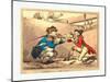 Thomas Rowlandson (British, 1756 1827), Slugs in a Sawpit, 1791, Hand Colored Etching-null-Mounted Giclee Print