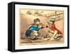 Thomas Rowlandson (British, 1756 1827), Slugs in a Sawpit, 1791, Hand Colored Etching-null-Framed Stretched Canvas
