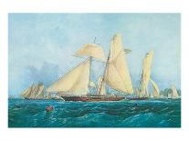 Yachting, Scene off Cowes Isle of Wight-Thomas Sewell Robins-Stretched Canvas