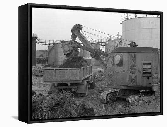 Thomas Smith Super 10 Earth Mover Working at the Shell Plant, Sheffield, South Yorkshire, 1961-Michael Walters-Framed Stretched Canvas