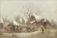 A Winter Farmyard Scene-Thomas Smythe-Framed Giclee Print