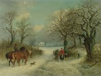 A Winter Farmyard Scene-Thomas Smythe-Mounted Giclee Print