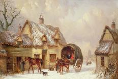 A Winter Farmyard Scene-Thomas Smythe-Mounted Giclee Print