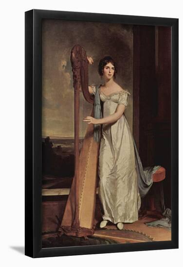 Thomas Sully (Portrait of Eliza Ridgely (The lady with the harp)) Art Poster Print-null-Framed Poster