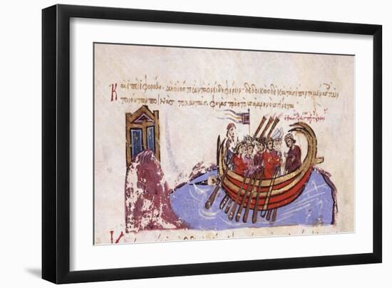 Thomas the Slav Flees to the Arabs (Miniature from the Madrid Skylitze), 11th-12th Century-null-Framed Giclee Print