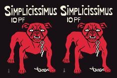 Simplicissmus Bulldog-Thomas Theodor Heine-Framed Stretched Canvas