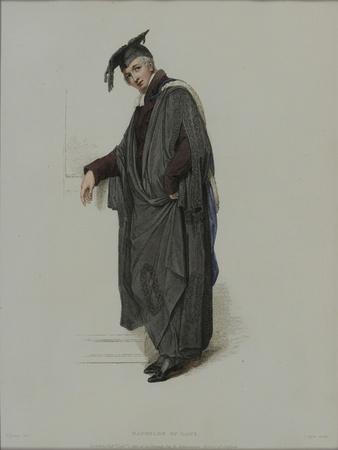 Bachelor of Law, Engraved by J. Agar, Published in R. Ackermann's 'History of Oxford', 1813