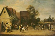 Bowls Players on a Village Green-Thomas van Apshoven-Stretched Canvas