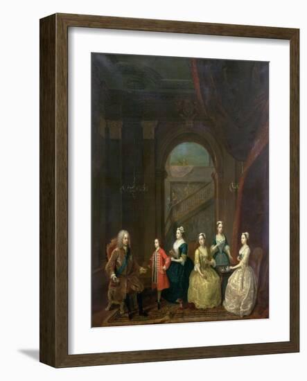 Thomas Wentworth, (1672-1739) Earl of Strafford, and His Family, circa 1732-Gawen Hamilton-Framed Giclee Print