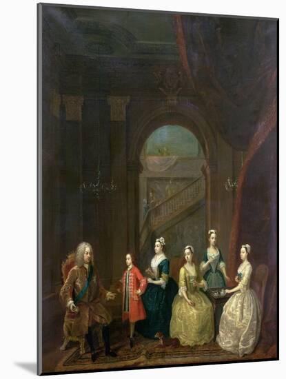 Thomas Wentworth, (1672-1739) Earl of Strafford, and His Family, circa 1732-Gawen Hamilton-Mounted Giclee Print