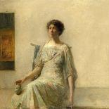 Lady in White, C.1901 (Oil on Panel)-Thomas Wilmer Dewing-Giclee Print