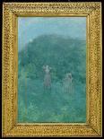 Lady with a Mask. Dated: 1911. Dimensions: overall: 56.2 × 61.3 cm (22 1/8 × 24 1/8 in.) framed...-Thomas Wilmer Dewing-Poster