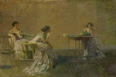 A Reading-Thomas Wilmer Dewing-Art Print