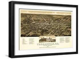 Thomasville, Georgia - Panoramic Map-Lantern Press-Framed Art Print