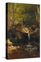 Thompson Cascade, White Mountains-Albert Bierstadt-Stretched Canvas