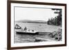 Thompson Lake, Maine, View of Rich's Cabin and Dock-Lantern Press-Framed Premium Giclee Print