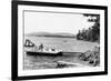 Thompson Lake, Maine, View of Rich's Cabin and Dock-Lantern Press-Framed Premium Giclee Print