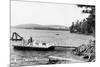 Thompson Lake, Maine, View of Rich's Cabin and Dock-Lantern Press-Mounted Premium Giclee Print