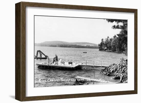 Thompson Lake, Maine, View of Rich's Cabin and Dock-Lantern Press-Framed Art Print
