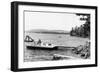 Thompson Lake, Maine, View of Rich's Cabin and Dock-Lantern Press-Framed Art Print