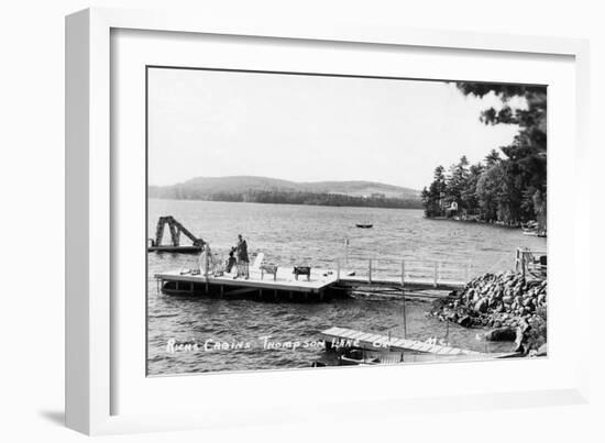 Thompson Lake, Maine, View of Rich's Cabin and Dock-Lantern Press-Framed Art Print