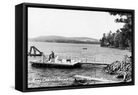 Thompson Lake, Maine, View of Rich's Cabin and Dock-Lantern Press-Framed Stretched Canvas