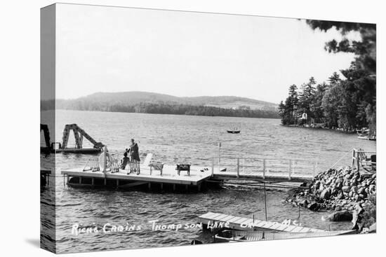 Thompson Lake, Maine, View of Rich's Cabin and Dock-Lantern Press-Stretched Canvas