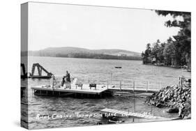 Thompson Lake, Maine, View of Rich's Cabin and Dock-Lantern Press-Stretched Canvas