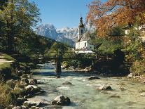 Germany, Berchtesgadener Land District, Ramsau, Church, Brook, Reiter Alpe-Thonig-Photographic Print