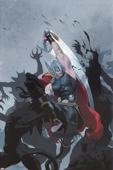 Thor: God of Thunder #3 Cover: Thor-Esad Ribic-Lamina Framed Poster