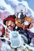 Thor: Heaven and Earth No.3 Cover: Thor Smashing with Mjonir-Agustin Padilla-Lamina Framed Poster