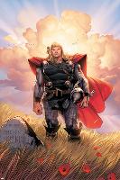 Thor No.10 Cover: Thor Jumping-Olivier Coipel-Lamina Framed Poster