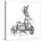 Thor Riding in Chariot Drawn by Goats and Wielding His Hammer-null-Stretched Canvas