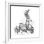 Thor Riding in Chariot Drawn by Goats and Wielding His Hammer-null-Framed Giclee Print