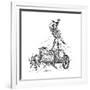 Thor Riding in Chariot Drawn by Goats and Wielding His Hammer-null-Framed Giclee Print