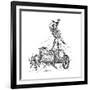 Thor Riding in Chariot Drawn by Goats and Wielding His Hammer-null-Framed Giclee Print