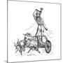Thor Riding in Chariot Drawn by Goats and Wielding His Hammer-null-Mounted Giclee Print