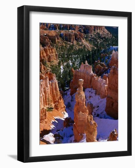 Thor's Hammer During Winter, Yellowstone National Park, USA-Carol Polich-Framed Photographic Print