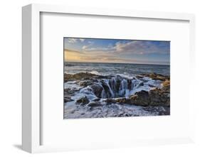 Thor's Well with surf cascading into the well along the Oregon coastline-Darrell Gulin-Framed Photographic Print