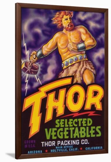 Thor Vegetable Label - Holtville, CA-Lantern Press-Framed Art Print