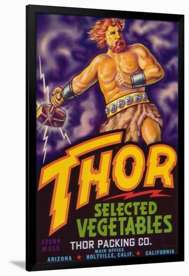 Thor Vegetable Label - Holtville, CA-Lantern Press-Framed Art Print