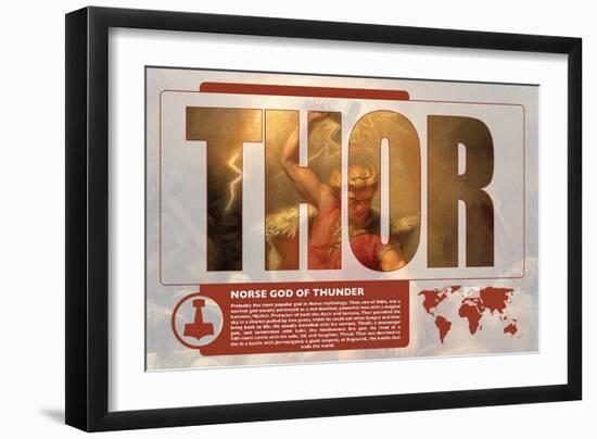 Thor World Mythology Poster-Christopher Rice-Framed Art Print