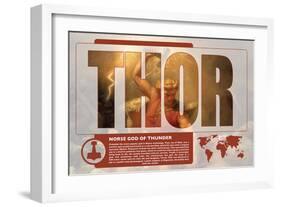 Thor World Mythology Poster-Christopher Rice-Framed Art Print